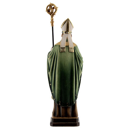 Statue aus Holz Heiliger Patrick mit Stock farbig, Grödnertal 5