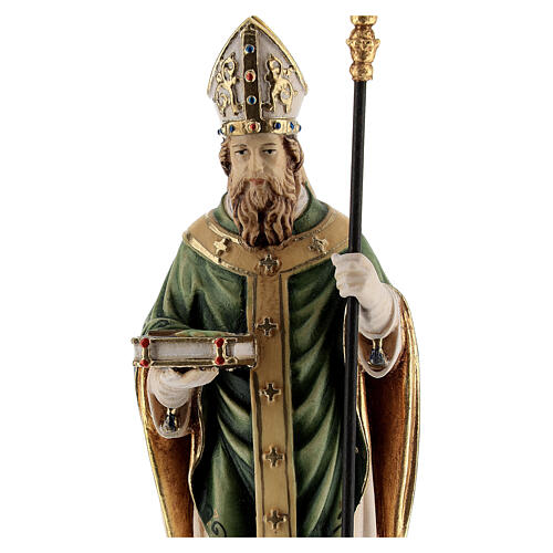 St Patrick with crosier Val Gardena painted wood 2