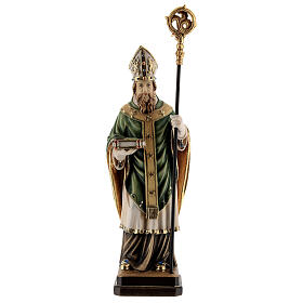 St Patrick statue with crozier, colored Valgardena wood