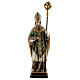 St Patrick statue with crozier, colored Valgardena wood s1