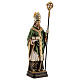 St Patrick statue with crozier, colored Valgardena wood s4