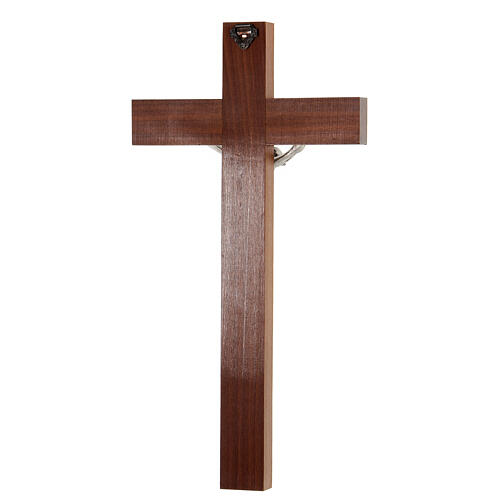 Wood crucifix with metallic body of Christ 25x13 cm 4