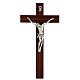 Wood crucifix with metallic body of Christ 25x13 cm s1
