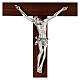 Wood crucifix with metallic body of Christ 25x13 cm s2