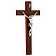 Wood crucifix with metallic body of Christ 25x13 cm s3