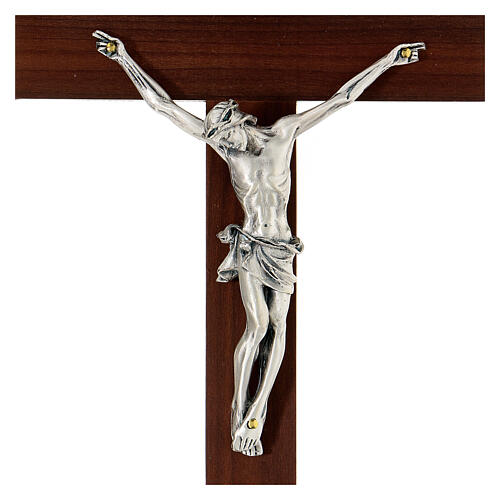 Crucifix bois Christ en métal 25x13 cm 2