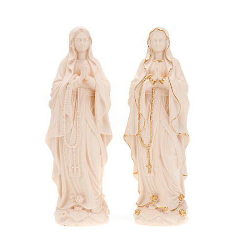 Vierge de Lourdes bois naturel 20cm 1