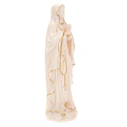 Vierge de Lourdes bois naturel 20cm 2