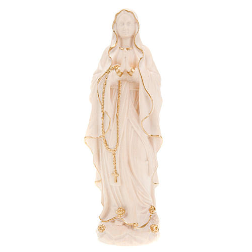 Vierge de Lourdes bois naturel 20cm 5