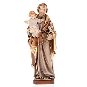 Imagens em Madeira Pintada: São José com Menino e lírio