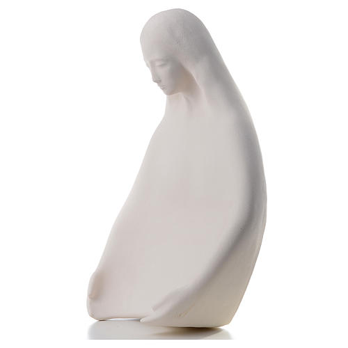 Estatua para colgar en la pared de arcilla blanca Virgen de la Acogida 50 cm 3