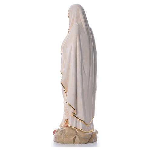 Statue Marie et la famille argile réfractaire base bois 8