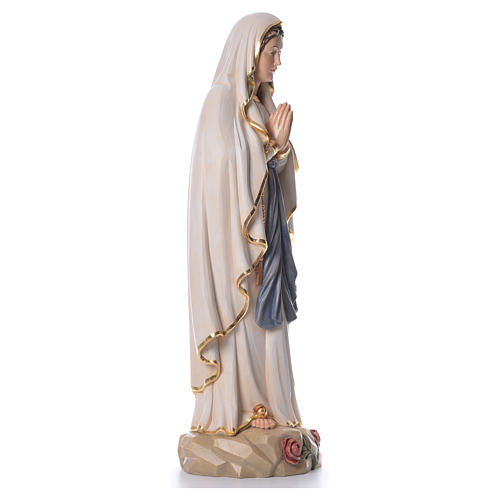 Statue Marie et la famille argile réfractaire base bois 9
