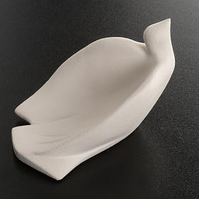 Estatueta pomba argila branca 8 cm