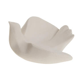 Gołębica w locie figurka z białego szamotu 6 cm