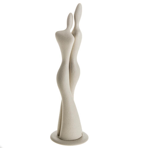 Embrace, stylised statue in porcelain 3