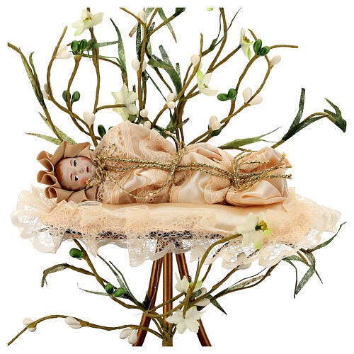 Maryja niemowlę figurka z terakoty 18 cm za szkłem 35x25 2