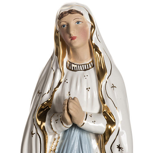 Our Lady of Lourdes ceramic statue with golden decoration, 50 cm 3
