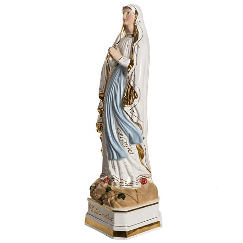 Our Lady of Lourdes ceramic statue with golden decoration, 50 cm 6
