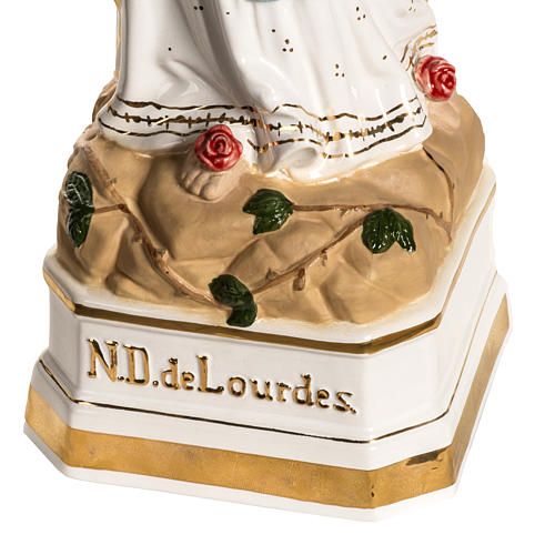 Our Lady of Lourdes ceramic statue with golden decoration, 50 cm 4