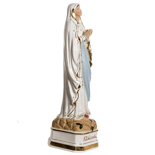 Our Lady of Lourdes ceramic statue with golden decoration, 50 cm 5