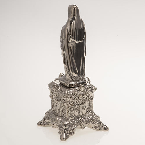 Statue Sacré Coeur de Marie sur trone ceramique platine 4