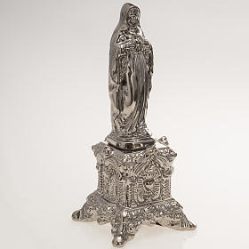 Ceramic statue, platinum colour, Sacred Heart of Mary on throne