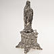 Ceramic statue, platinum colour, Sacred Heart of Mary on throne s2