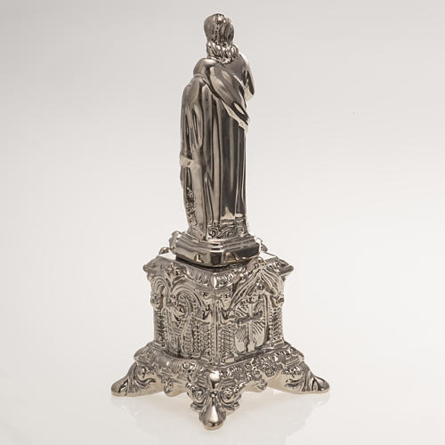 Ceramic statue, platinum colour, Sacred Heart of Jesus on throne 4