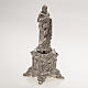 Ceramic statue, platinum colour, Sacred Heart of Jesus on throne s2
