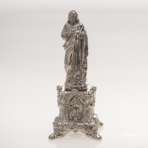 Estatua Cerámica platino Sagrado Corazón Jesus en trono 1