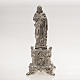 Ceramic statue, platinum colour, Sacred Heart of Jesus on throne s1