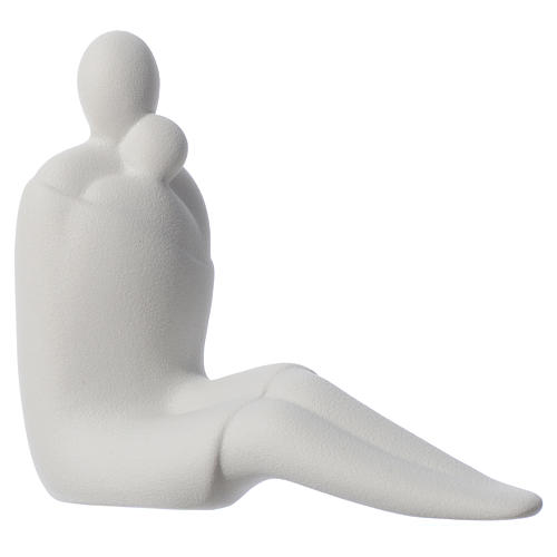 Motherhood statue porcelainized Grès and ivory 19 cm 1