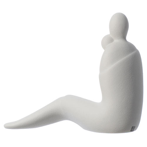 Motherhood statue porcelainized Grès and ivory 19 cm 4