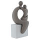 Estatua Maternidad de porcelana gres de color gris con base blanca 27 cm s3