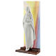 Statue Vierge à l'Enfant fond plexiglas coloré 13 cm s2