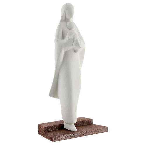 Modern Virgin Mary with Child statue in refractory clay, 13 cm 3