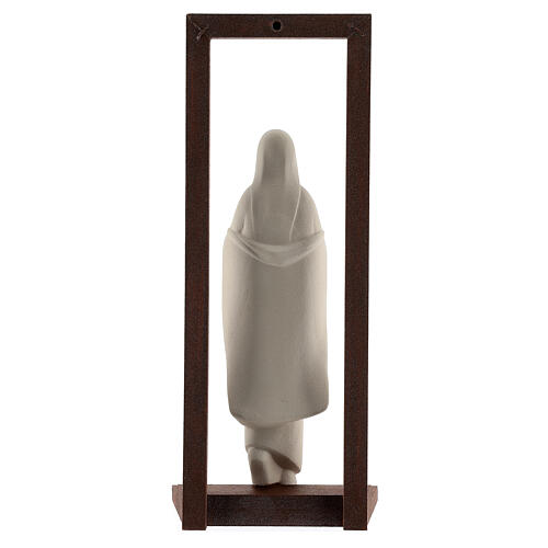 Virgin with the Child fireclay and wood frame 32 cm 5