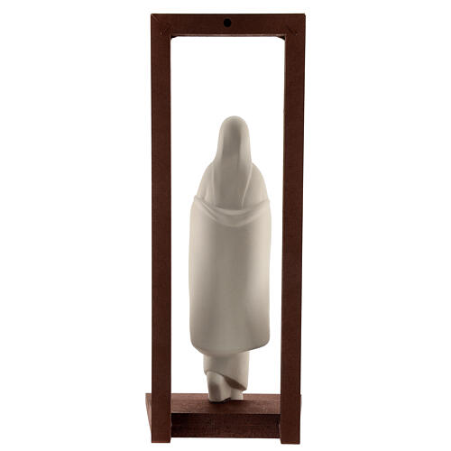 Imagem de argila refratária Nossa Senhora com Menino Jesus moldura decorada 32 cm 5