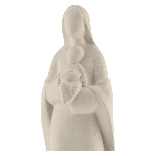 Vierge à l'Enfant sur marche argile 25 cm 2
