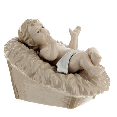 Set Sacra Famiglia porcellana colorata Navel 4pz h 40 cm 5