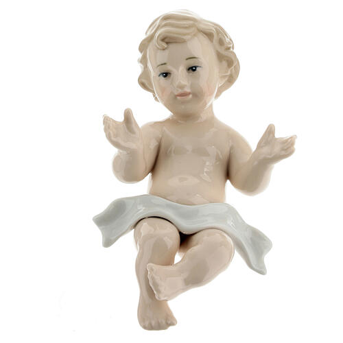 Set Sacra Famiglia porcellana colorata Navel 4pz h 40 cm 6