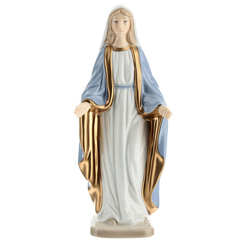 Statue Vierge Immaculée porcelaine colorée Navel 18 cm 1