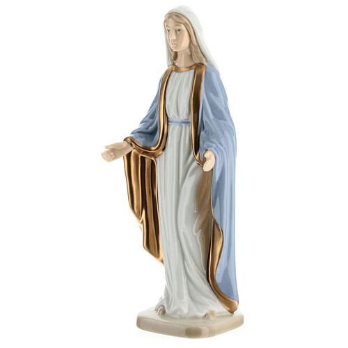 Statue Vierge Immaculée porcelaine colorée Navel 18 cm 3