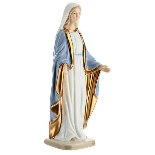 Statue Vierge Immaculée porcelaine colorée Navel 18 cm 4