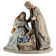 Holy Family statue in ivory blue porcelain Navel 15x15x10 cm s1