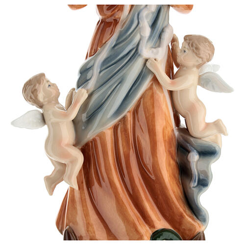Statue of Mary Undoer of knots, Navel painted porcelain, 12 in 4
