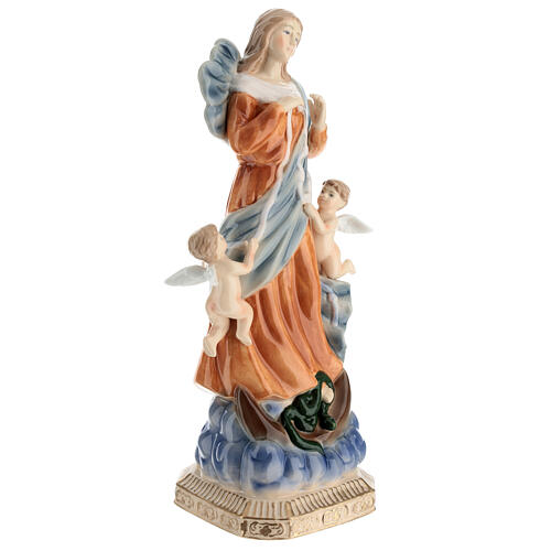 Statue of Mary Undoer of knots, Navel painted porcelain, 12 in 5