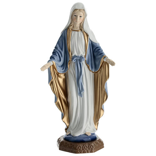Our Lady Immaculate, Navel painted porcelain statue, 16x8x4 in 1