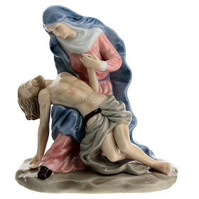 Scène Pietà porcelaine 12x12x8 cm
